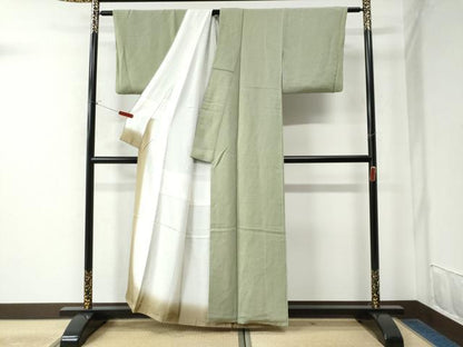 平和屋着物●江戸小紋　鮫小紋柄　鬼しぼ縮緬　正絹　逸品　CAAW8430yc