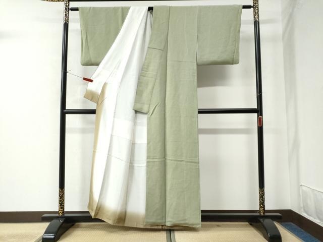 平和屋着物●江戸小紋　鮫小紋柄　鬼しぼ縮緬　正絹　逸品　CAAW8430yc