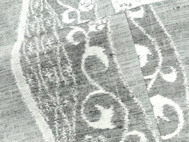 平和屋着物●上質な紬　雪輪更紗花唐草文　正絹　逸品　CAAW8442yc