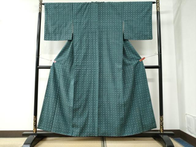 平和屋着物●結城紬ちぢみ 舞花文 正絹 逸品 未使用 CAAW8445yc