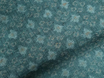 平和屋着物●結城紬ちぢみ 舞花文 正絹 逸品 未使用 CAAW8445yc