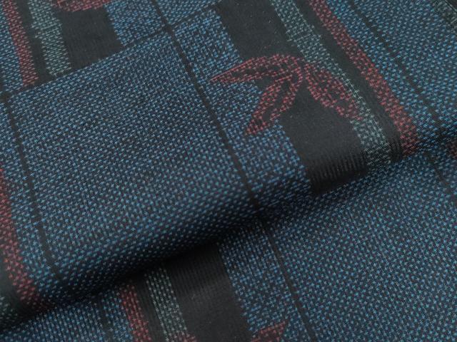 平和屋着物●本場大島紬 7マルキ 市松笹竹文 正絹 逸品 未使用 CAAW8448yc