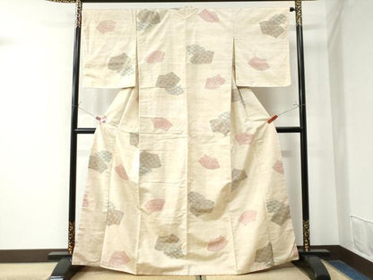平和屋着物●上質な紬 地紙吉祥文 正絹 逸品 未使用 CAAW8455yc