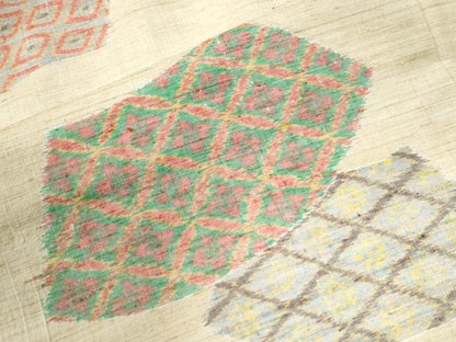 平和屋着物●上質な紬 地紙吉祥文 正絹 逸品 未使用 CAAW8455yc