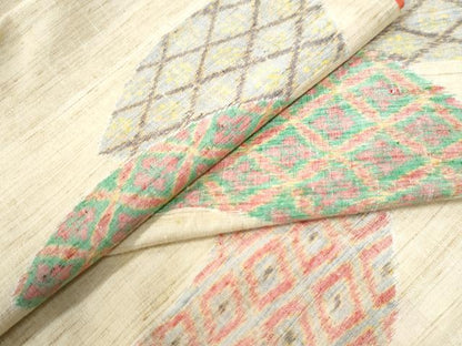 平和屋着物●上質な紬 地紙吉祥文 正絹 逸品 未使用 CAAW8455yc