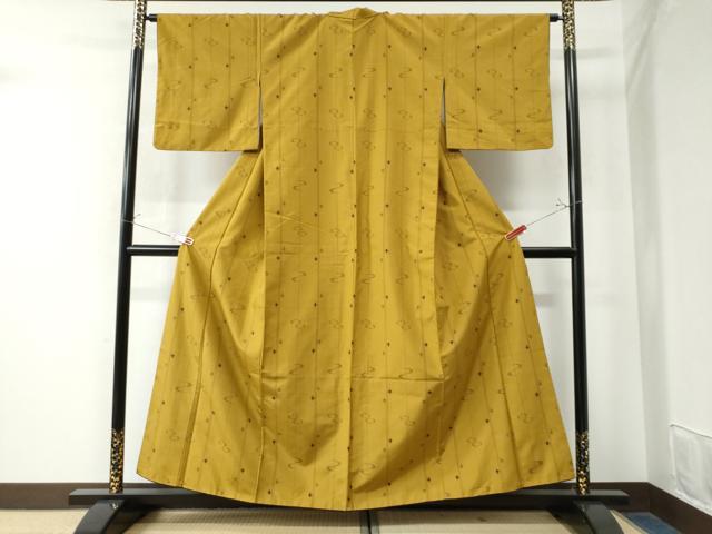 平和屋着物●上質な紬 絣文様 正絹 逸品 CAAW8463yc