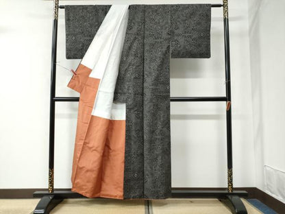 平和屋着物●本場大島紬 7マルキ 色紙重ね吉祥花唐草文 正絹 逸品 CAAW8467yc