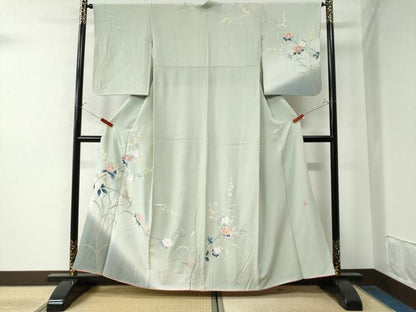 平和屋着物●訪問着　友禅　作家物　枝花文　暈し染め　正絹　逸品　CABE2976yc