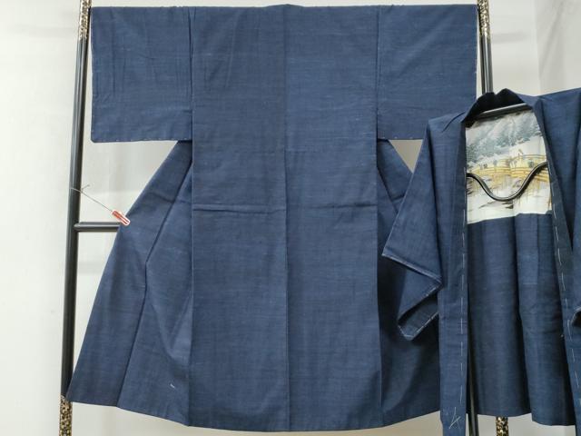 平和屋着物●男性 紬 アンサンブル 霞文 正絹 逸品 未使用 CAAW8479yc