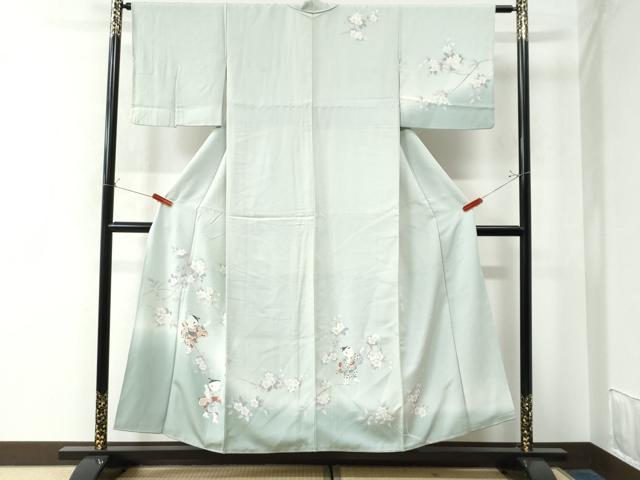 平和屋着物●訪問着 友禅 童子遊び 暈し染め 正絹 逸品 CAAW8484yc