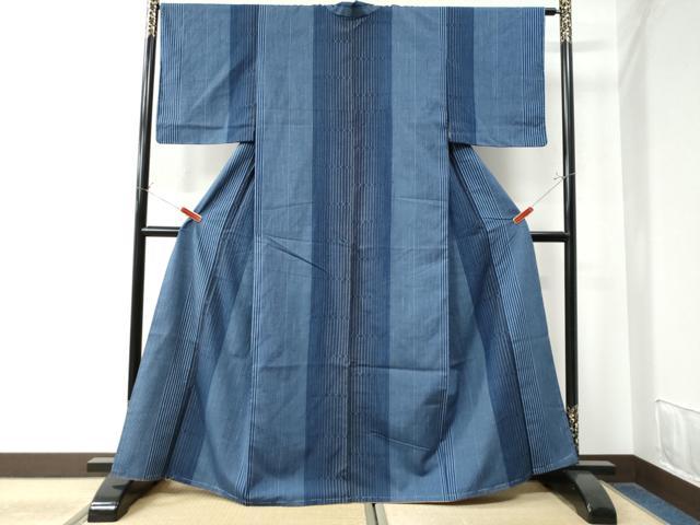 平和屋着物●上質な紬　変わり縞　正絹　逸品　CAAW8493yc