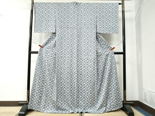 平和屋着物●上質な小紋 総絞り 松皮菱吉祥文 正絹 逸品 未使用 CAAW8498yc