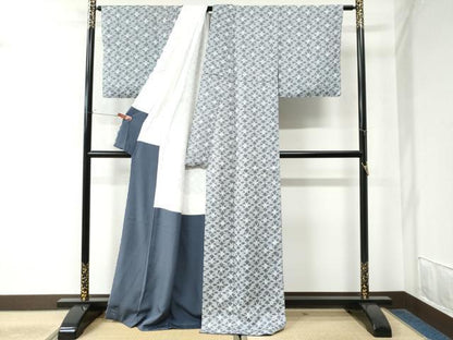 平和屋着物●上質な小紋 総絞り 松皮菱吉祥文 正絹 逸品 未使用 CAAW8498yc
