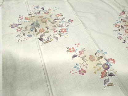平和屋着物●訪問着　紬地　花鳥文　金彩　正絹　逸品　CAAW8499yc