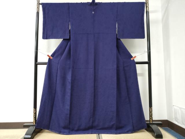 平和屋着物●上質な色無地 辻が花地紋 深紫色 正絹 逸品 未使用 CAAW8500yc
