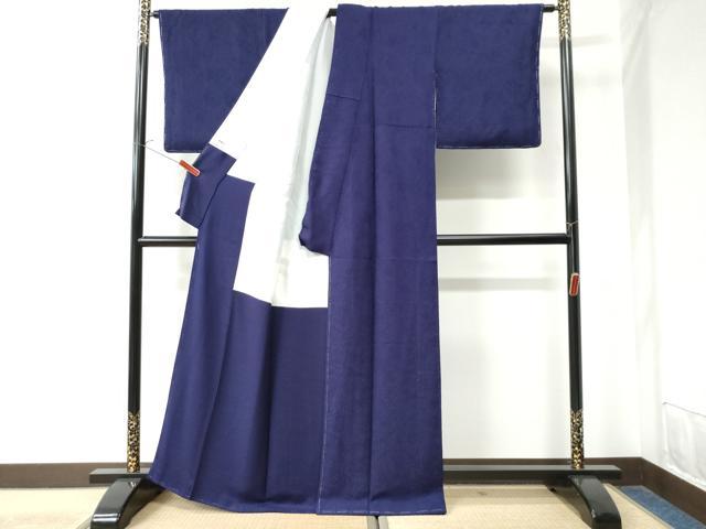 平和屋着物●上質な色無地 辻が花地紋 深紫色 正絹 逸品 未使用 CAAW8500yc