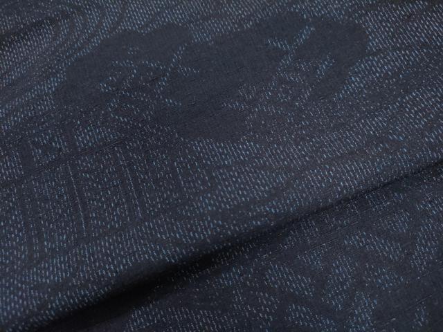 平和屋着物●結城紬　雲取り流水籬吉祥文　正絹　逸品　CAAW8525yc