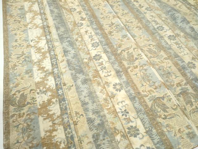 平和屋着物●小千谷紬 100亀甲 花唐草文 やまと誂製 正絹 逸品 未使用 CAAW8526yc