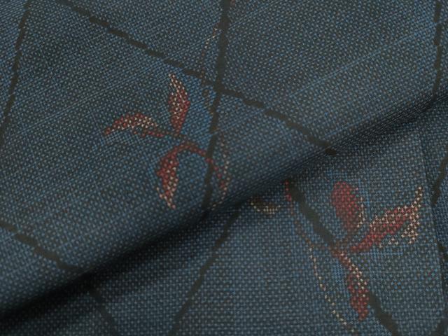 平和屋着物●本場大島紬　7マルキ　菱枝葉文　鈴乃屋扱い　ロング丈　正絹　逸品　CAAW8535yc