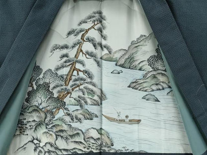 平和屋着物●男性 本場村山大島紬 アンサンブル 80亀甲 総詰め 田代織物謹製 証紙付き 正絹 逸品 CAAW8539yc