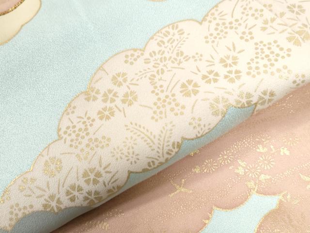 平和屋着物●訪問着 駒刺繍 雲重ね花鳥文 金彩 正絹 逸品 未使用 CAAW8547yc