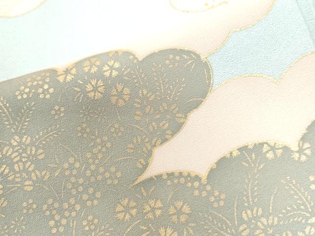 平和屋着物●訪問着 駒刺繍 雲重ね花鳥文 金彩 正絹 逸品 未使用 CAAW8547yc