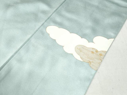 平和屋着物●訪問着 駒刺繍 雲重ね花鳥文 金彩 正絹 逸品 未使用 CAAW8547yc