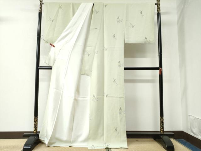 平和屋着物●上質な小紋　草花文　ロング丈　正絹　逸品　CABE2758yc