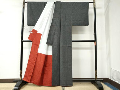 平和屋着物●本塩沢 110亀甲 更紗花唐草文 正絹 逸品 CAAW8572yc
