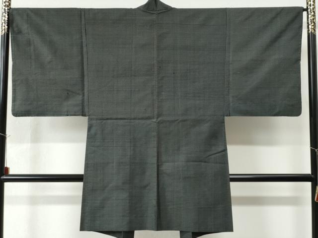 平和屋着物●男性　本場大島紬　アンサンブル　格子　正絹　逸品　CAAW8580yc