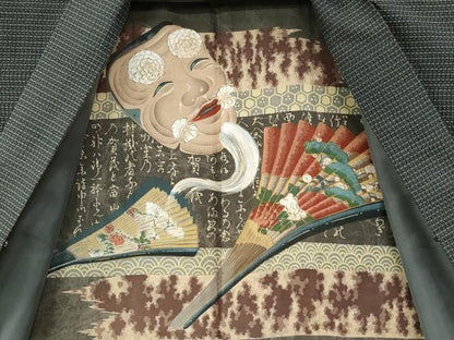 平和屋着物●男性　本場大島紬　アンサンブル　格子　正絹　逸品　CAAW8580yc