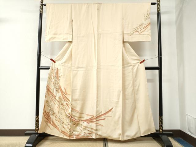 平和屋着物●訪問着 束ね熨斗飛鶴吉祥花文 金彩 正絹 逸品 CAAW8590yc