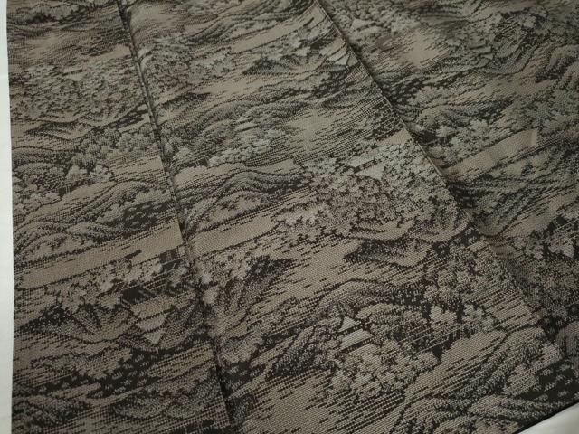 平和屋着物●上質な紬　遠山樹林風景文　正絹　逸品　CAAW8603yc