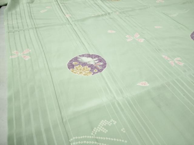 平和屋着物●長襦袢 無双仕立て 兎 舞花文 正絹 逸品 CAAW8606yc