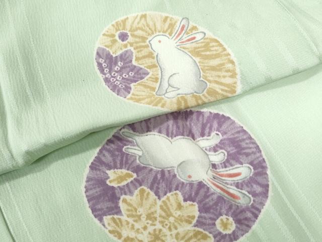 平和屋着物●長襦袢 無双仕立て 兎 舞花文 正絹 逸品 CAAW8606yc