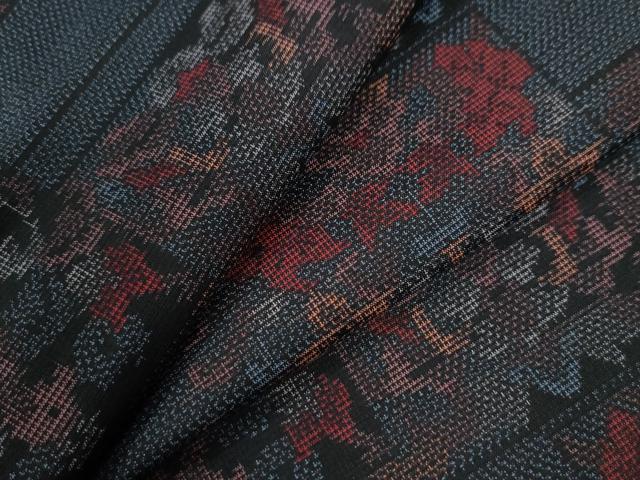 平和屋着物●上質な紬　短冊重ね花唐草文　正絹　逸品　未使用　CAAW8613yc
