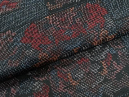平和屋着物●上質な紬　短冊重ね花唐草文　正絹　逸品　未使用　CAAW8613yc