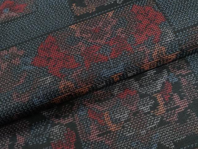平和屋着物●上質な紬　短冊重ね花唐草文　正絹　逸品　未使用　CAAW8613yc