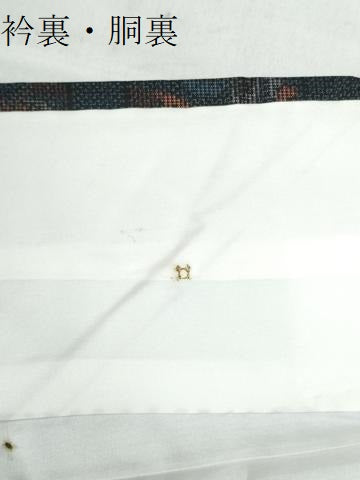 平和屋着物●上質な紬　短冊重ね花唐草文　正絹　逸品　未使用　CAAW8613yc