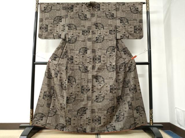 平和屋着物●本場大島紬　7マルキ　色紙重ね吉祥文　正絹　逸品　CAAW8616yc