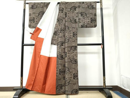 平和屋着物●本場大島紬　7マルキ　色紙重ね吉祥文　正絹　逸品　CAAW8616yc