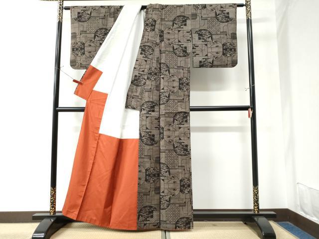 平和屋着物●本場大島紬　7マルキ　色紙重ね吉祥文　正絹　逸品　CAAW8616yc