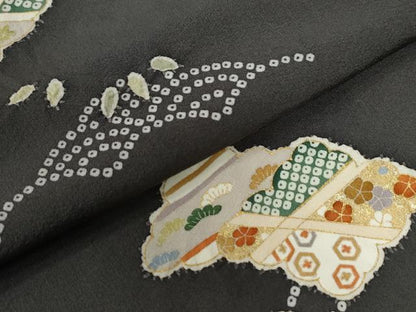 平和屋着物●訪問着　刺繍　吉祥花文　金彩　正絹　逸品　CAAW8617yc