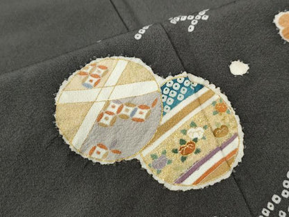 平和屋着物●訪問着　刺繍　吉祥花文　金彩　正絹　逸品　CAAW8617yc