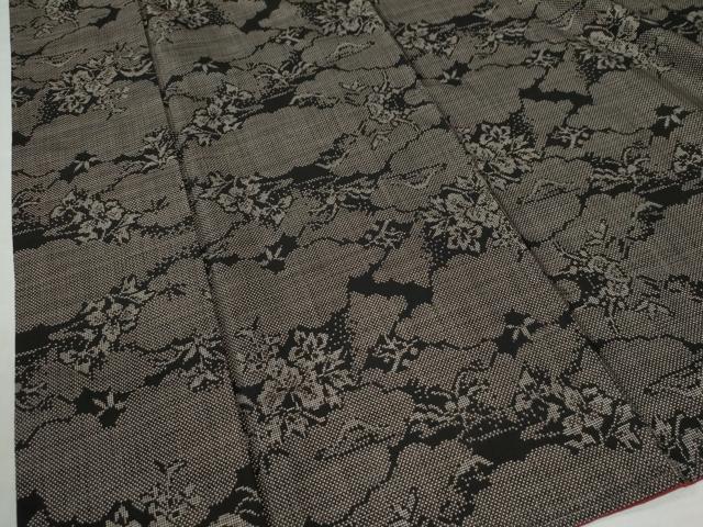 平和屋着物●本場大島紬　7マルキ　雲重ね草花文　正絹　逸品　CAAW8619yc