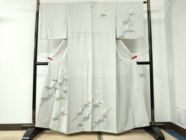 平和屋着物●日本工芸会正会員 染色作家 木原明 訪問着 木賊 正絹 逸品 CAAW8634yc