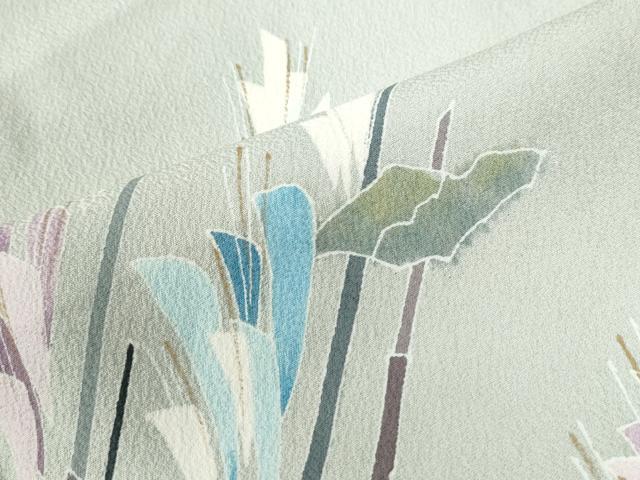 平和屋着物●日本工芸会正会員 染色作家 木原明 訪問着 木賊 正絹 逸品 CAAW8634yc