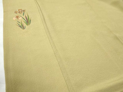 平和屋着物●色留訪問着　杜若　青朽葉色　金彩　正絹　逸品　CAAW8636yc