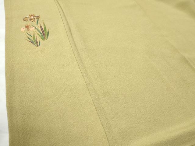 平和屋着物●色留訪問着　杜若　青朽葉色　金彩　正絹　逸品　CAAW8636yc