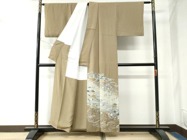 平和屋着物●豪華色留袖 立波籬松竹梅風景文 暈し染め 金彩 正絹 逸品 CAAW8637yc